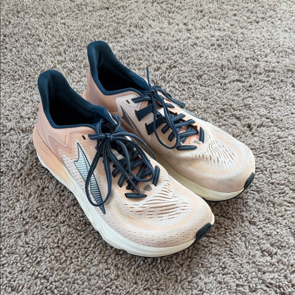 Altra Women's Peach Running Shoes with Navy Details